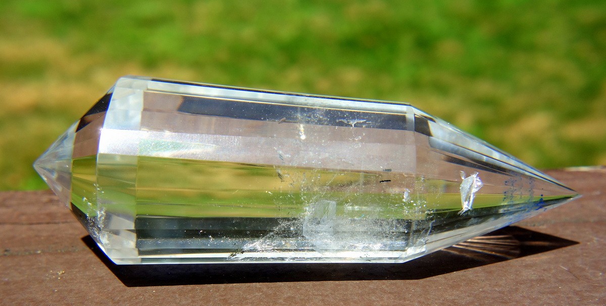 Vogel Inspired 24 Sided Lemurian Quartz Double Terminated Crystal Wand