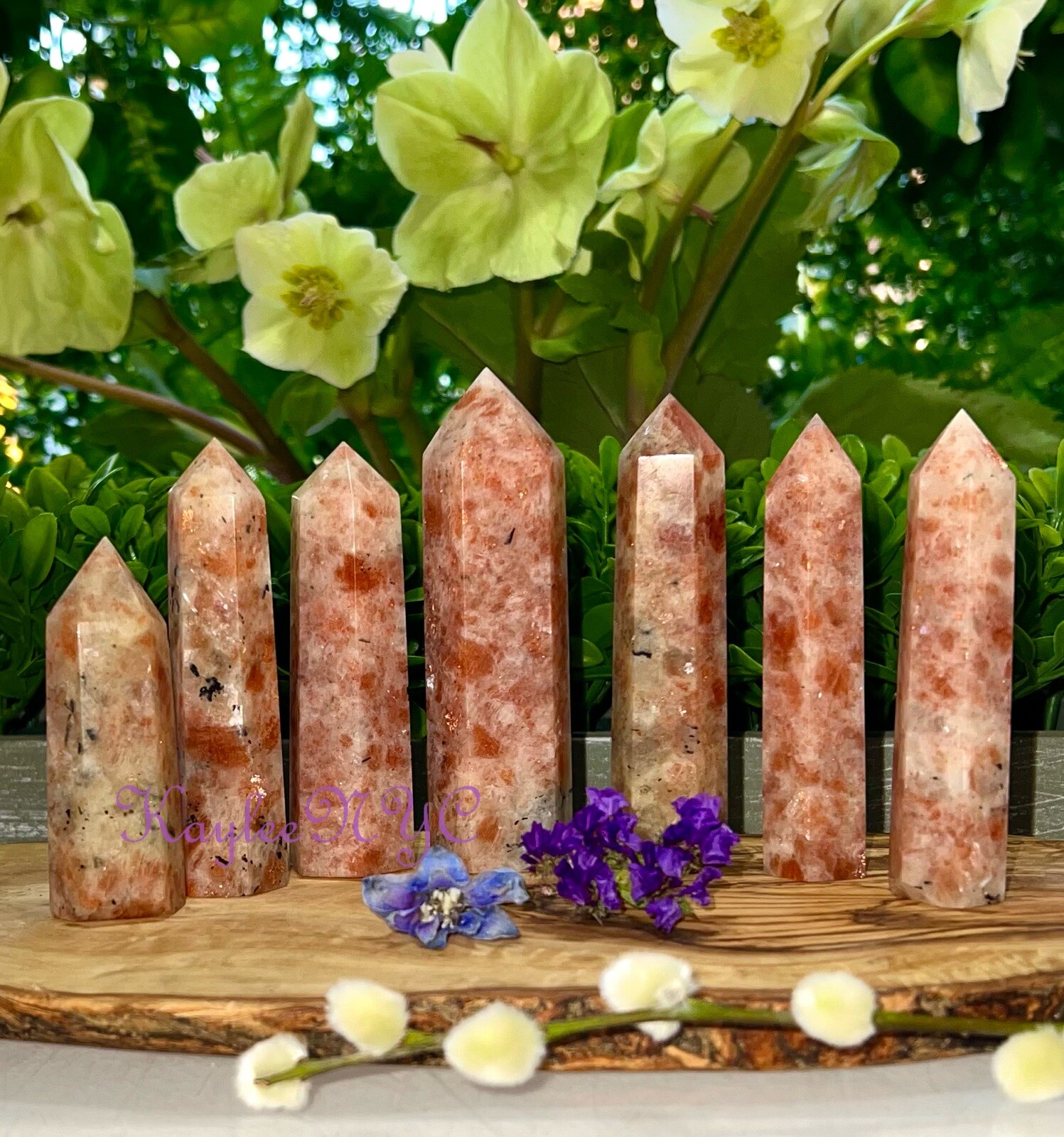 Wholesale Lot 1 Lb Natural Sun Stone Obelisk Tower Point Crystal Natural Energy