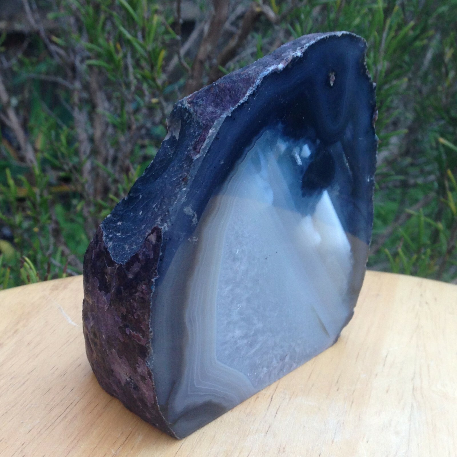 Dyed Agate Crystal Black White Grey Freestanding 398g 9.7x9x4.67cm