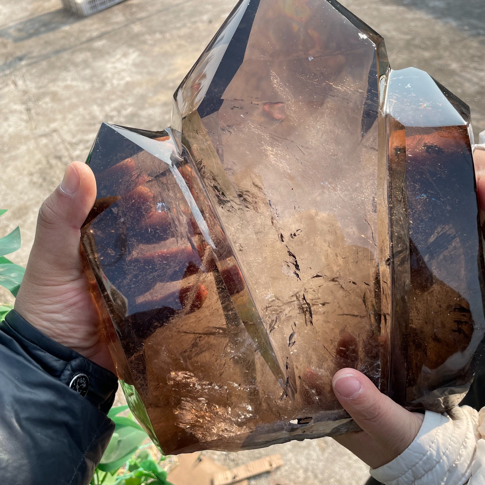 All 23.5LB Natural Somky Obelisk Quartz Crystal Double Point Healing