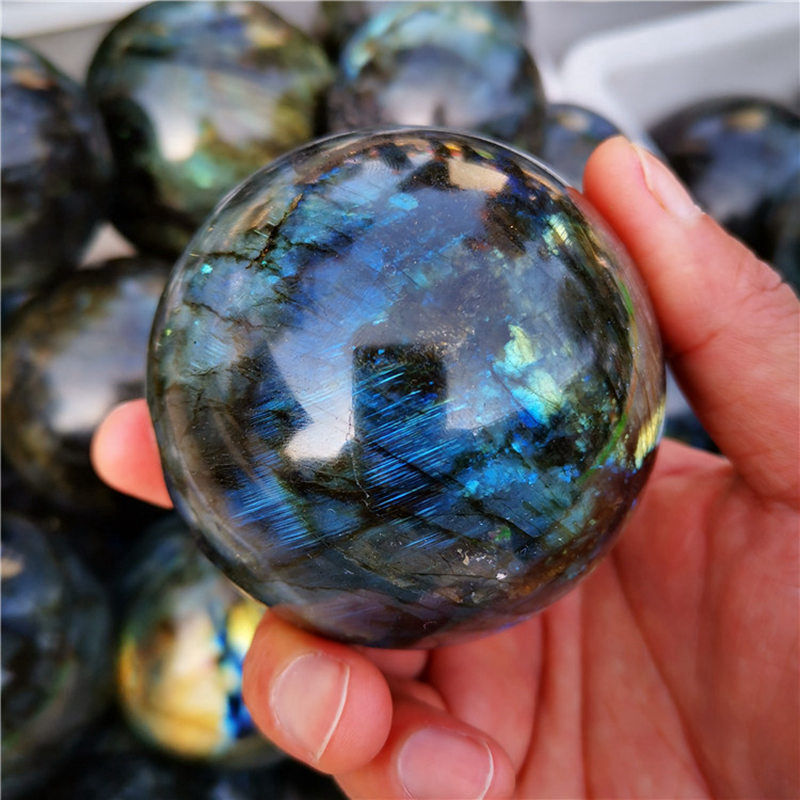 Natural Clear Rose Quartz Crystal Orb Ball Healing Energy Stone Sphere W/ Stand