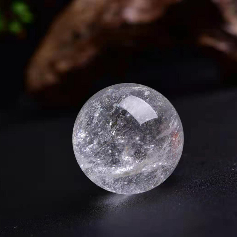 Natural Clear Rose Quartz Crystal Orb Ball Healing Energy Stone Sphere W/ Stand