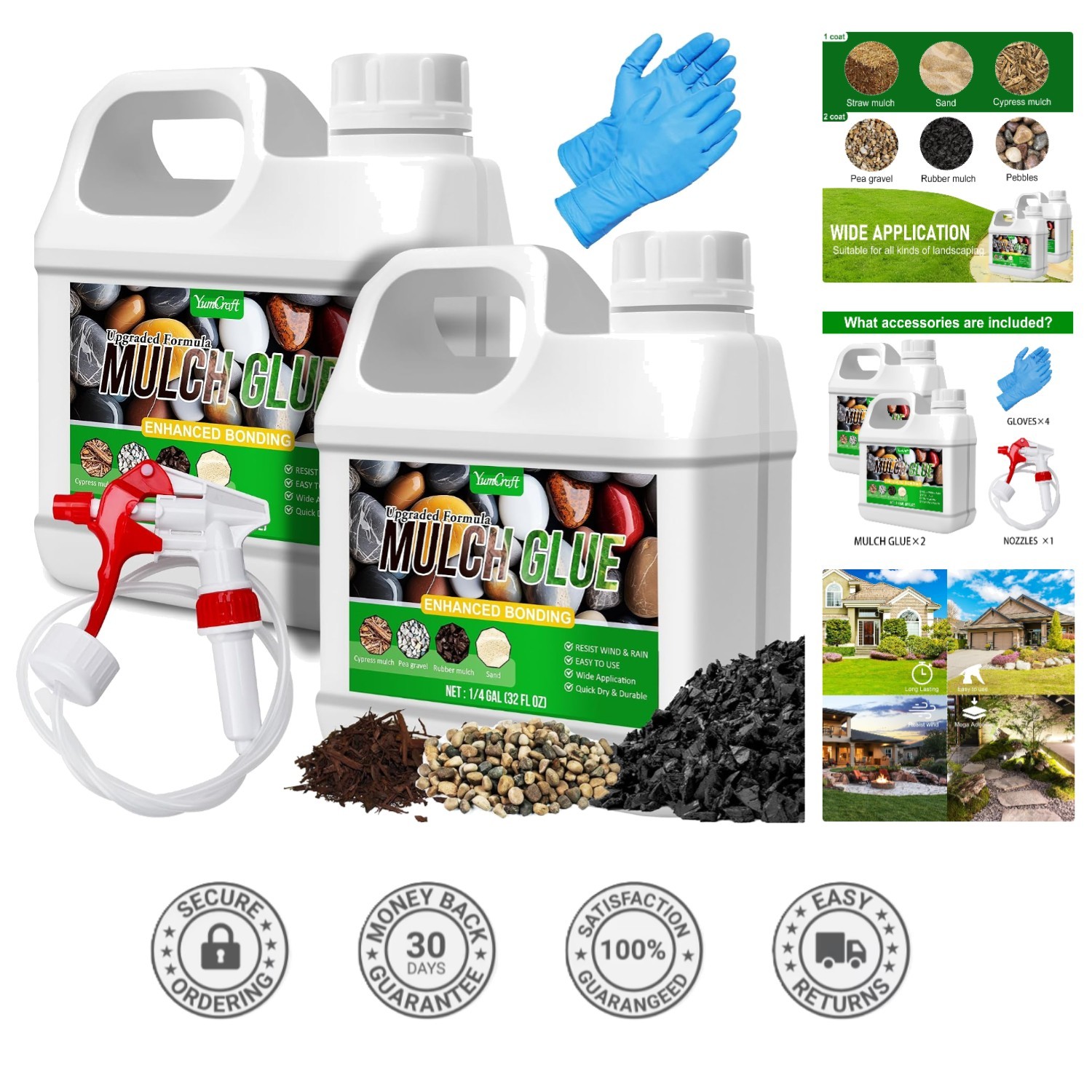 64oz Heavy-Duty Mulch Adhesive – Concentrated Glue for Versatile Landscape Use