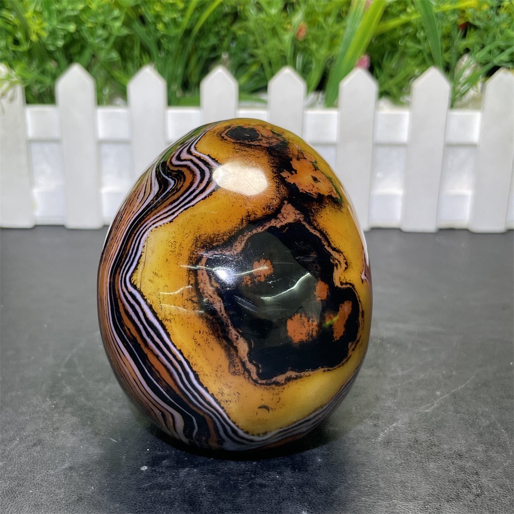 1.7LB 3.7″ A++Flower Sardonyx Agate Skull Crystal Quartz Mineral Decor Carved