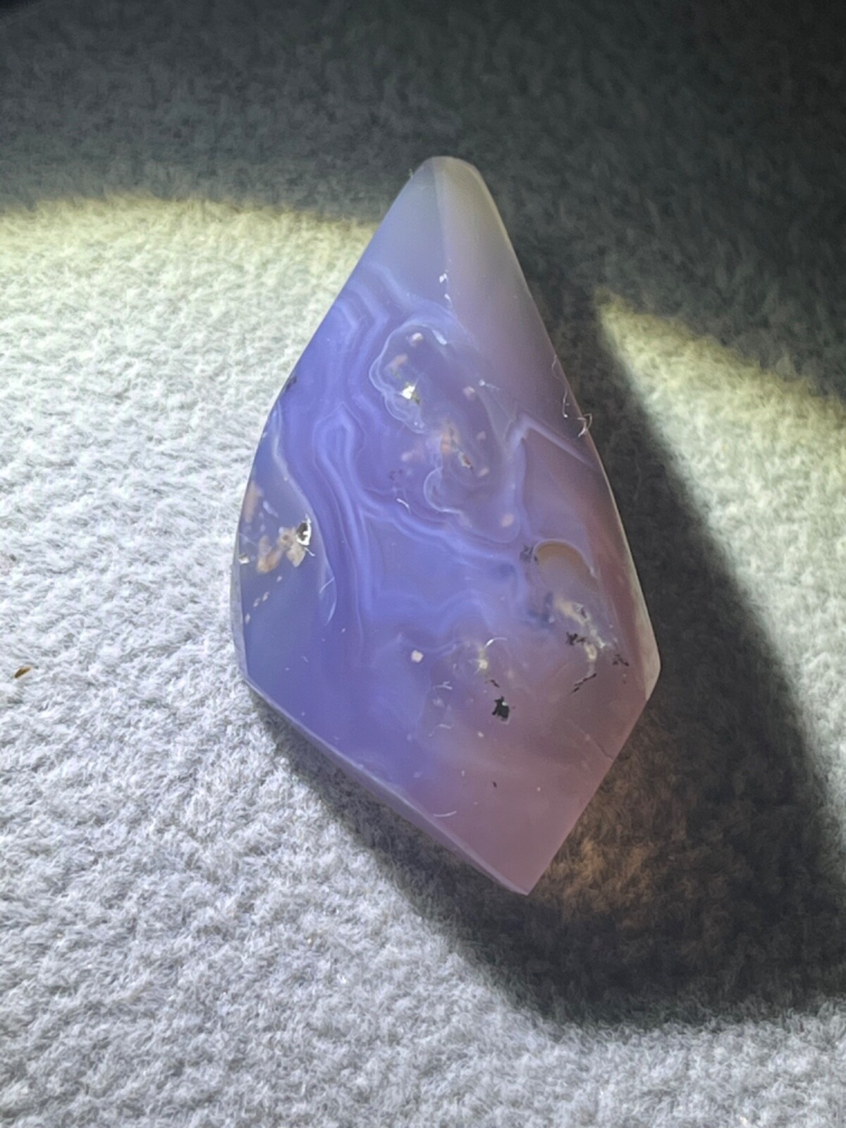 Purple chalcedony 43.55 ct Unique Handmade polished crystal. origin Indonesia