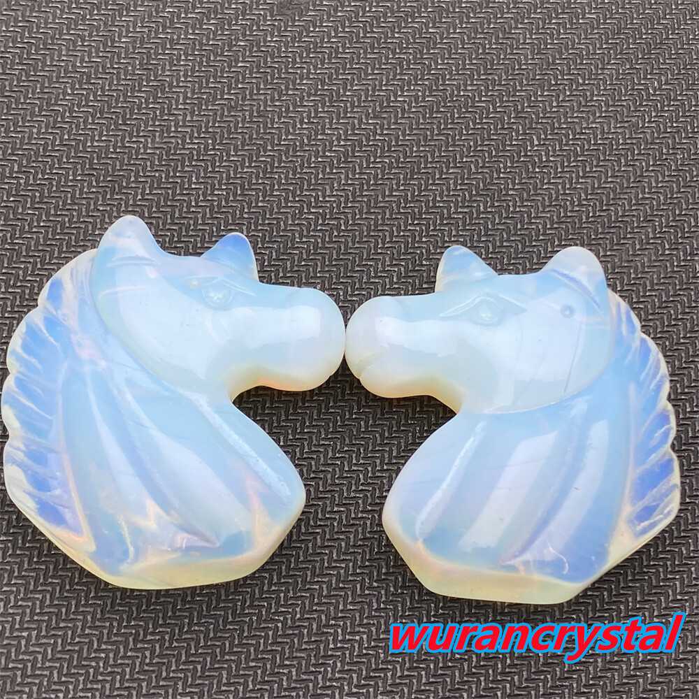 1pc Opalite Unicorn skull Quartz crystal Skull Carved gem Reiki healing 1.5”