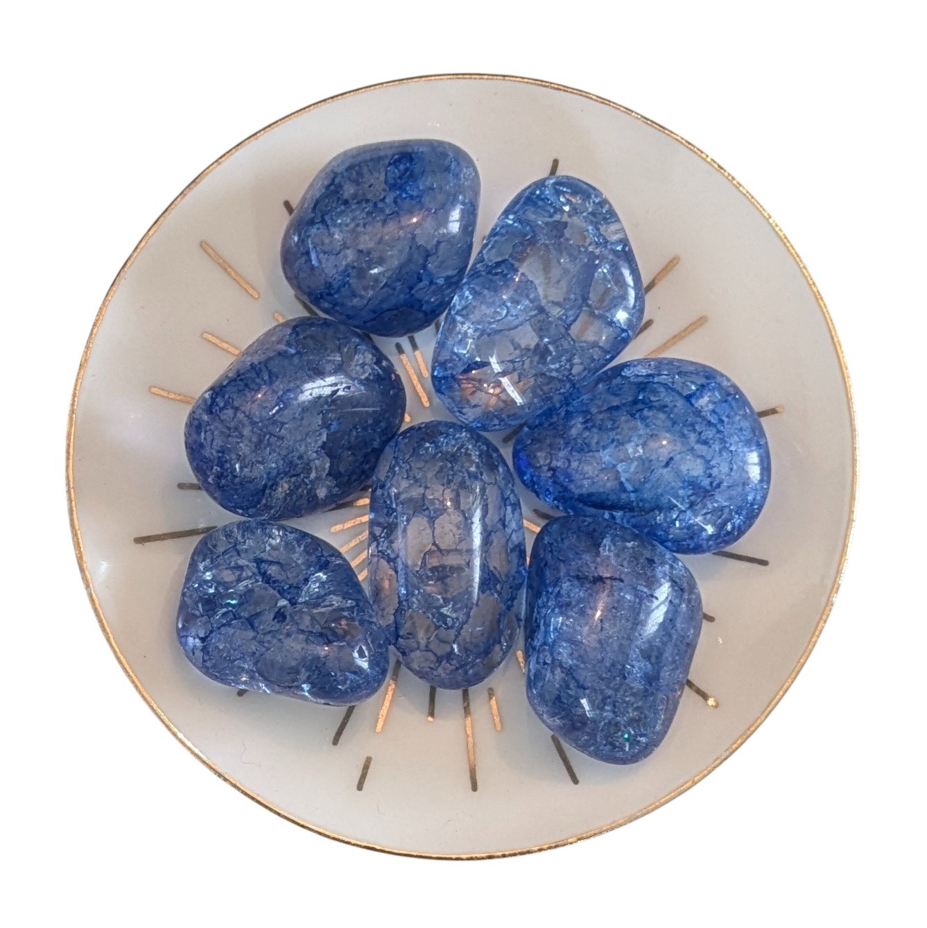 Coloured Crackle Quartz Tumblestone 20-30mm Energy Healing Crystal Reiki Healing