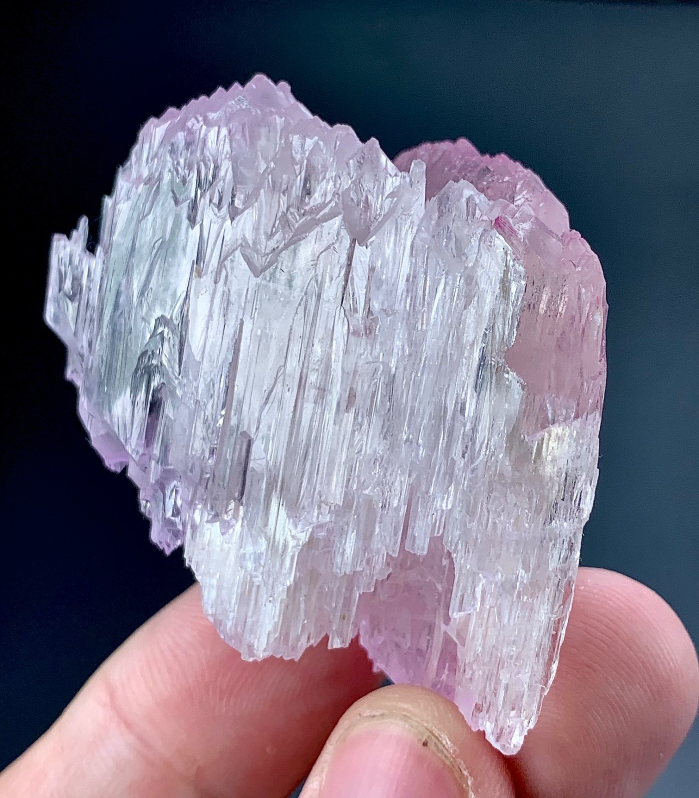 Natural Etched Pink Kunzite Crystal specimen from Afghanistan