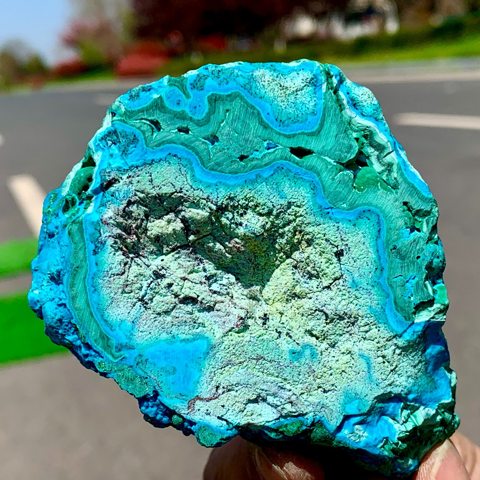 290G Natural Chrysocolla/Malachite transparent cluster rough mineral sample