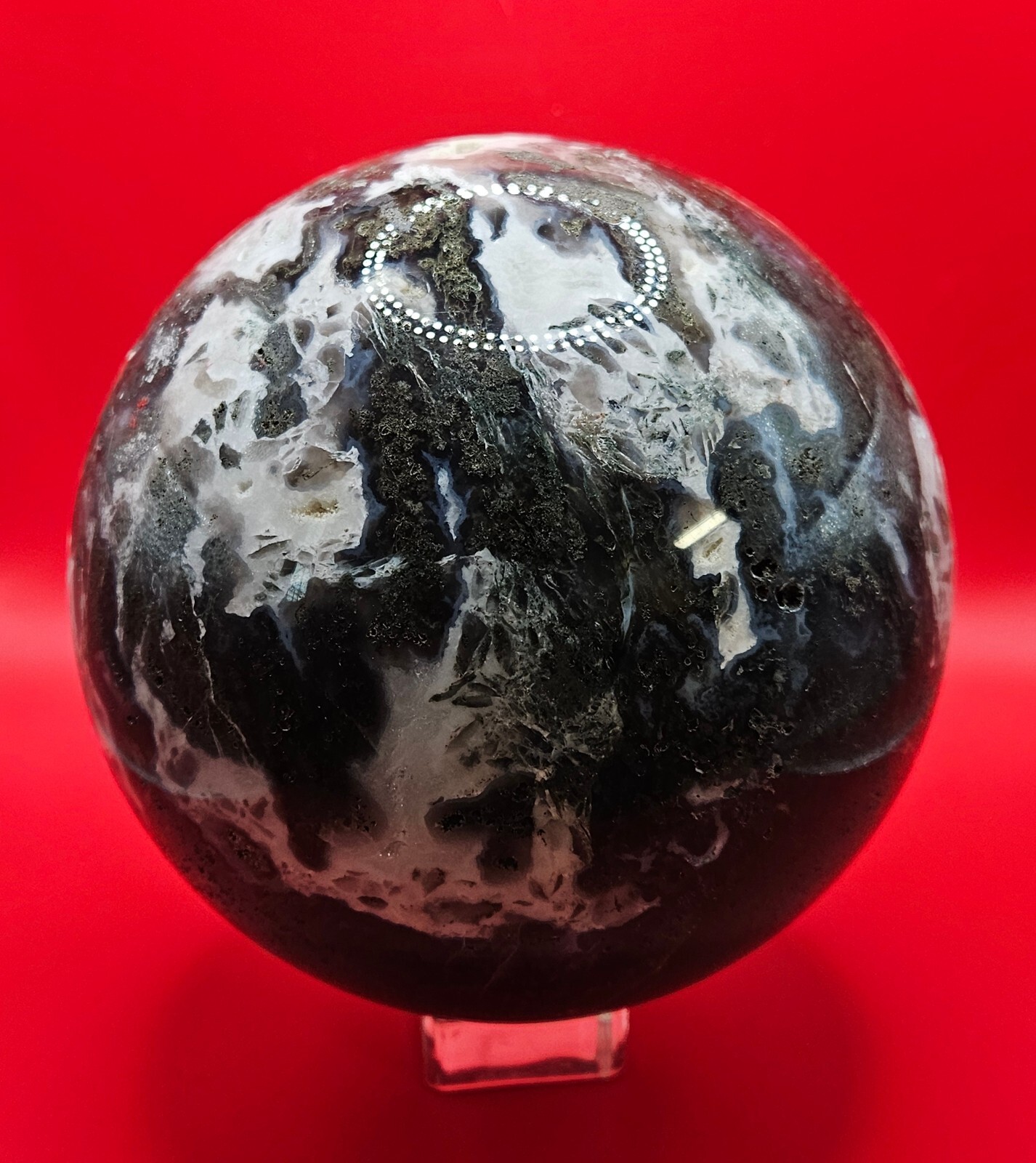 Natural Geode Aquatic Plant Water Grass Moss Agate Balls Crystal Sphere.(8+LB)