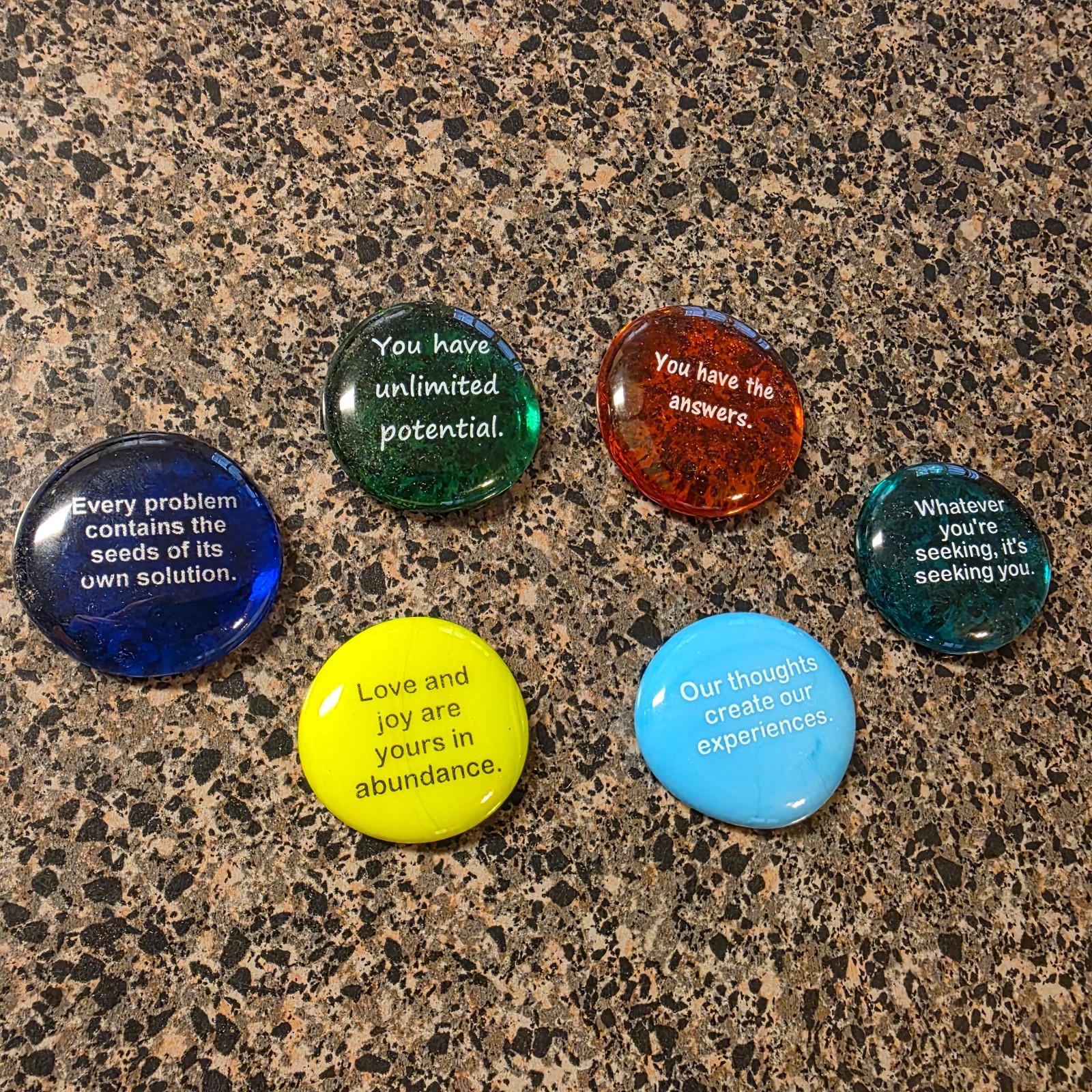 Positive Message Stones – Multi-color – Set of 6
