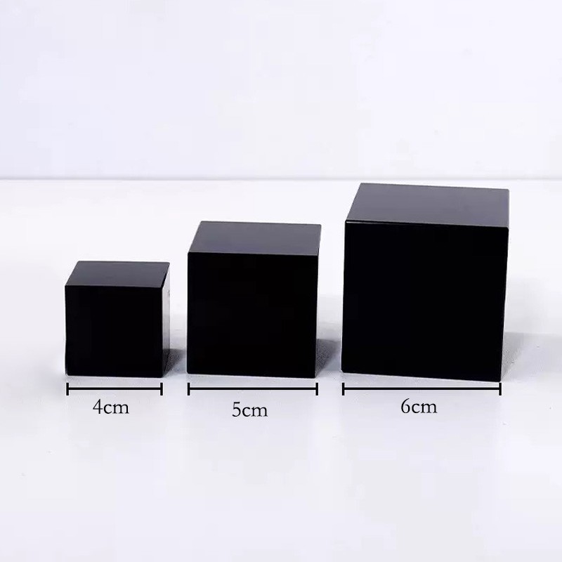 Black Obsidian Cube Natural Stone Healing Crystal Home Office Decors