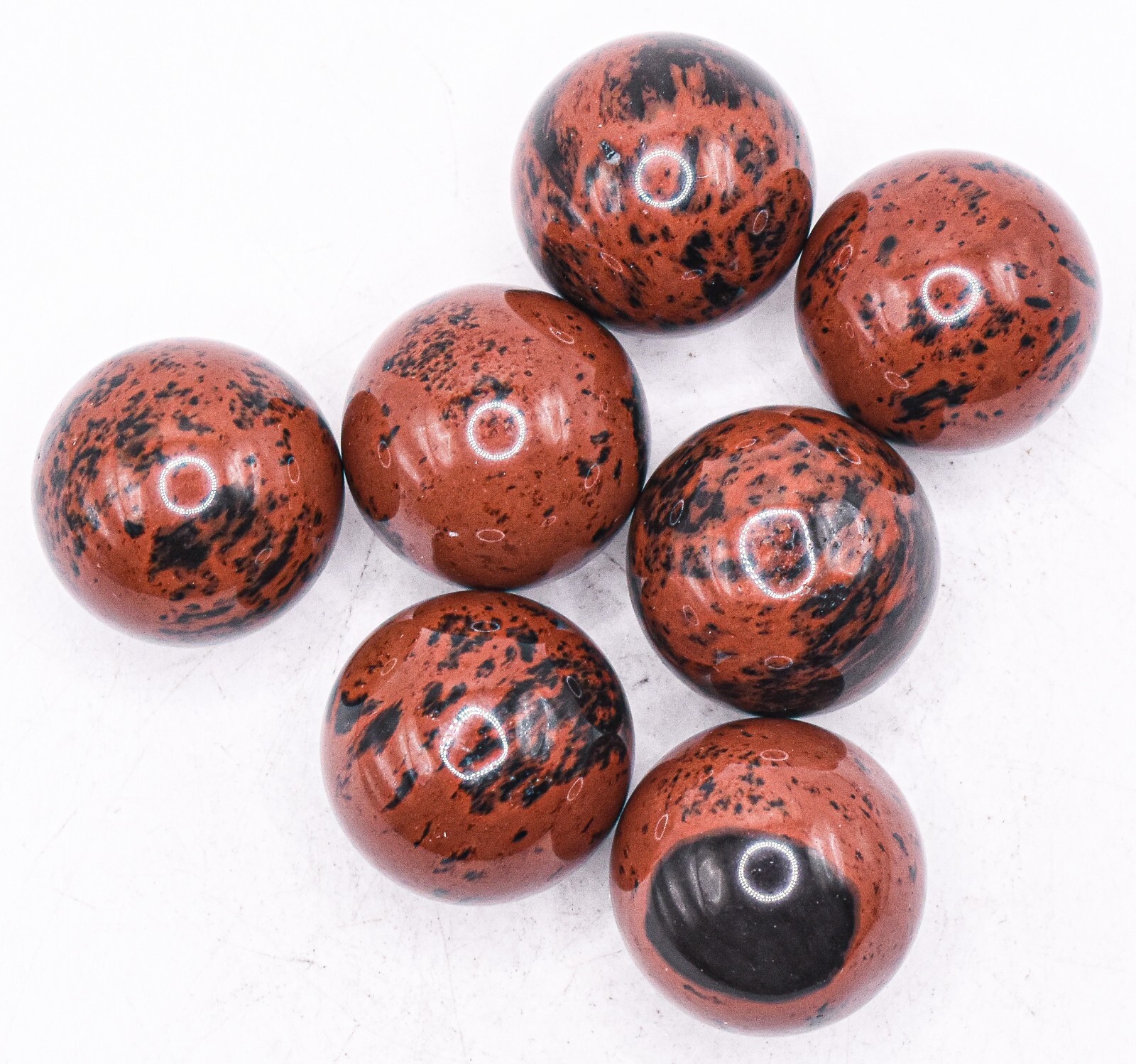 25mm Black Brown Mahogany Obsidian Sphere Natural Vocanic Glass Ball Mexico 1PC