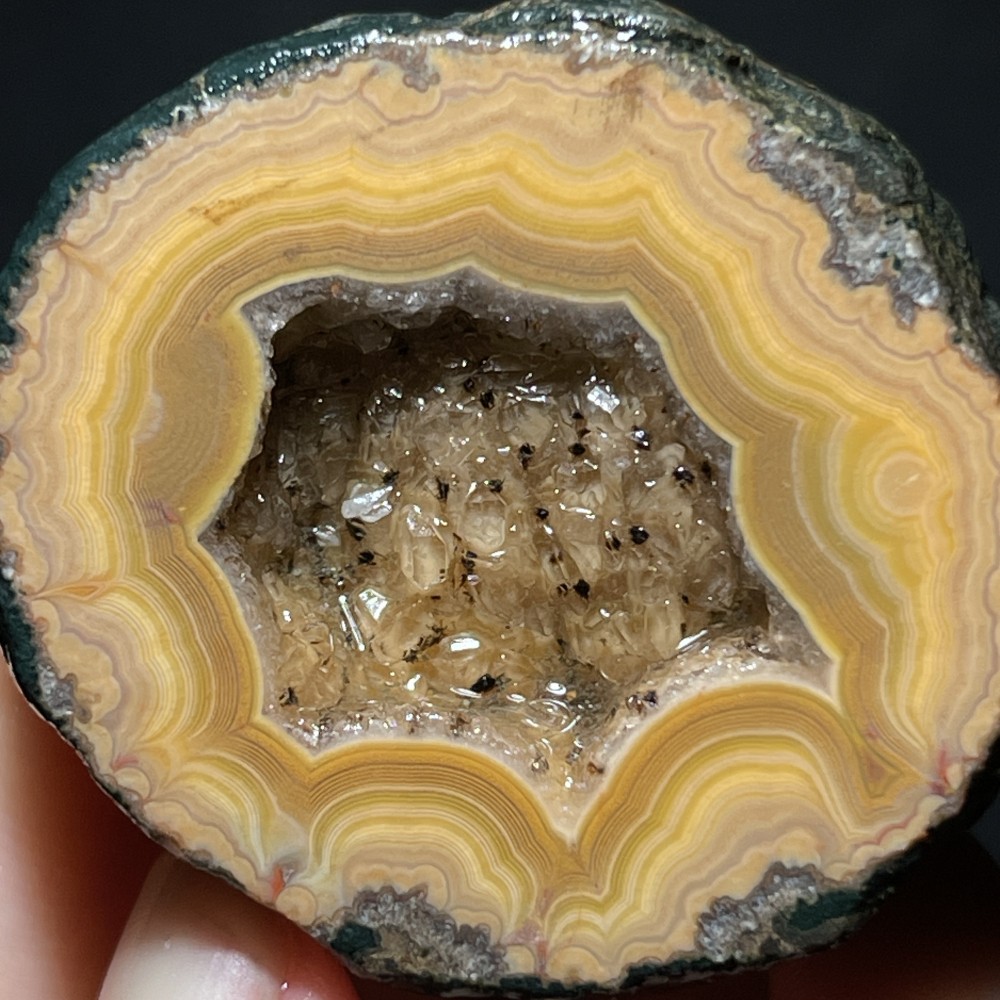 Natural half Rough Chinese Agate crystal geode Achat Nodule Hebei 45g D740