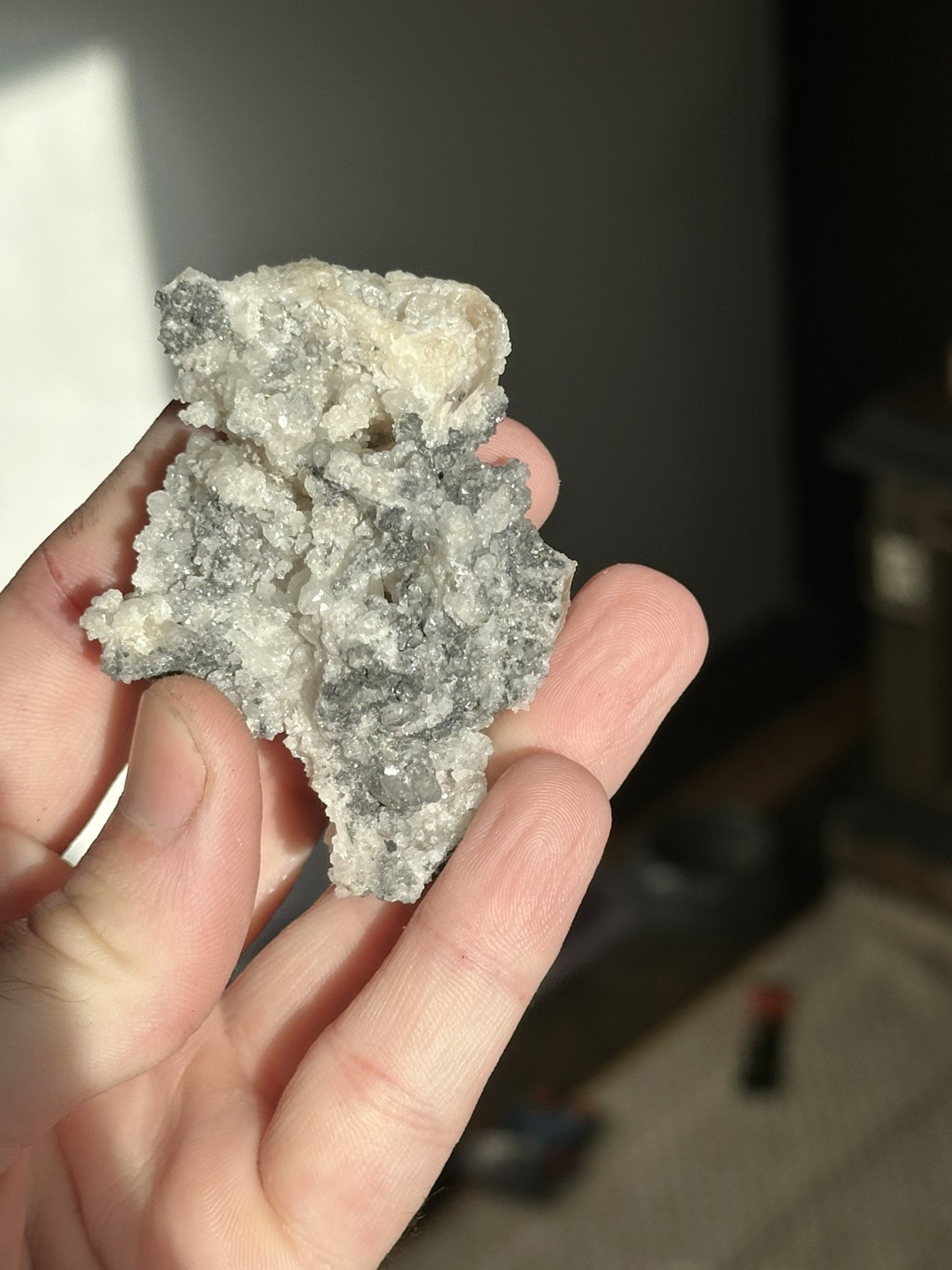 Anglesite Pseudomorphing Cerussite, Proprietary Mine? Broken Hill, Australia.