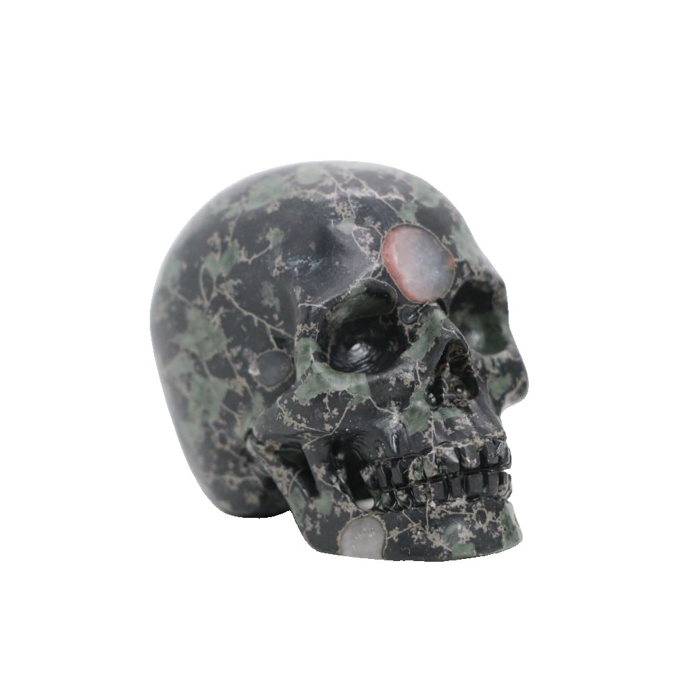 2″ PLUM FLOWER STONE Carved Crystal Skull Realistic Healing Randomly Send 1pc
