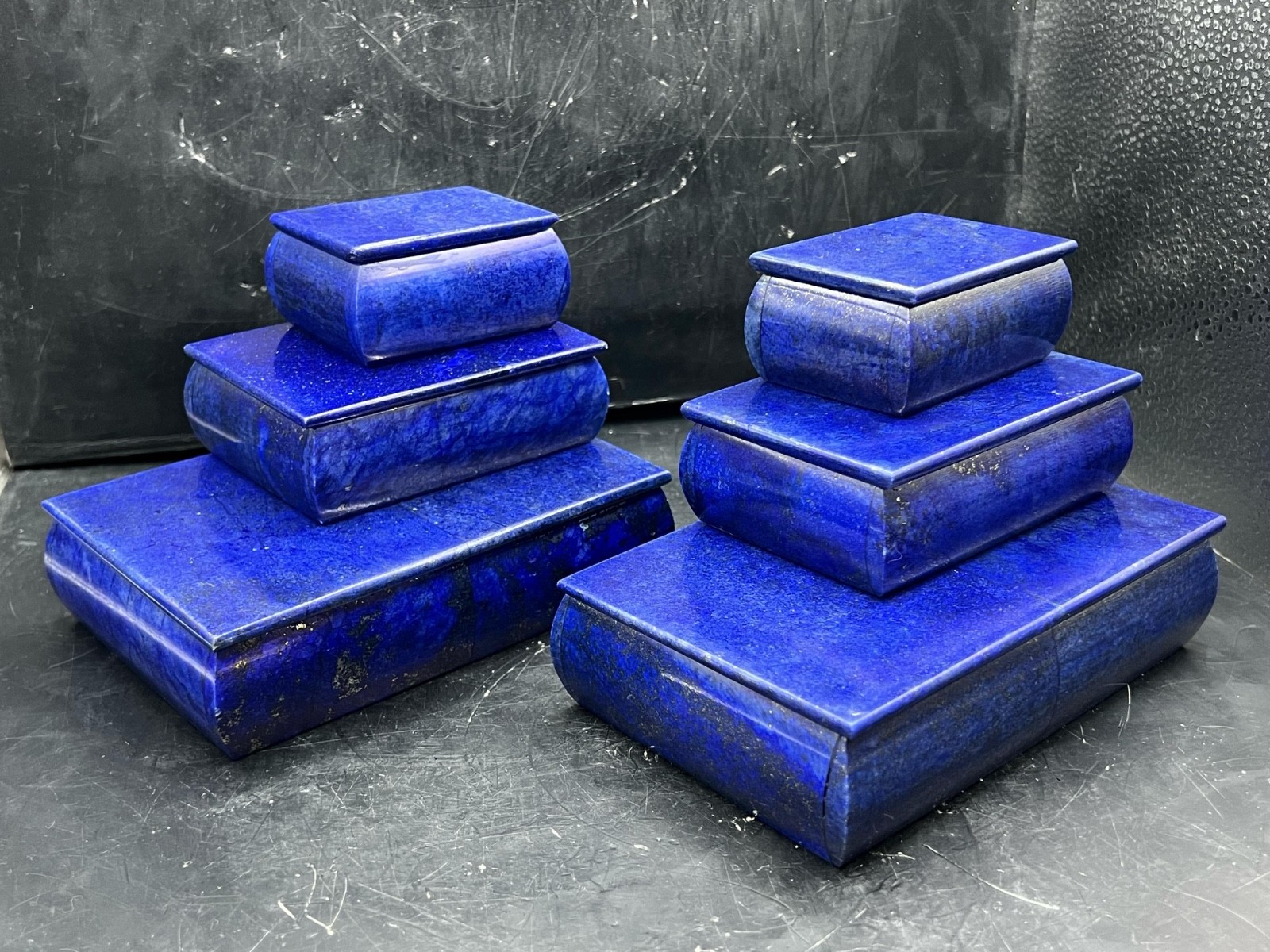 Premium 1.4kg Lapis Lazuli Stone Boxes Set – Natural Afghan Blue Gemstone