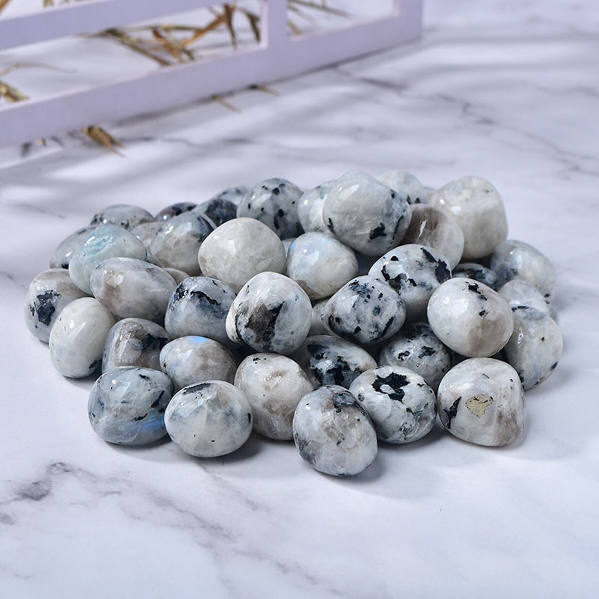 Rainbow Moonstone Tumbled Stone Mineral Specimen Crystal Healing Reiki Gifts