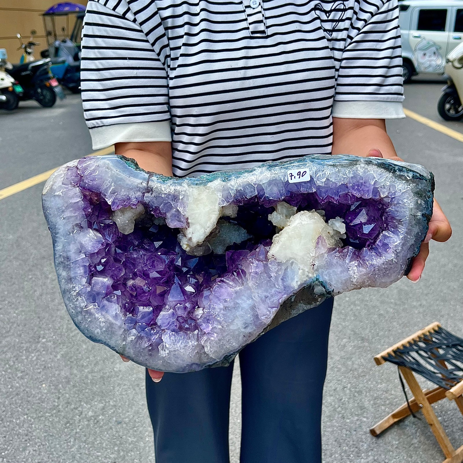 17.39LB High quality amethyst cave skeleton specimen