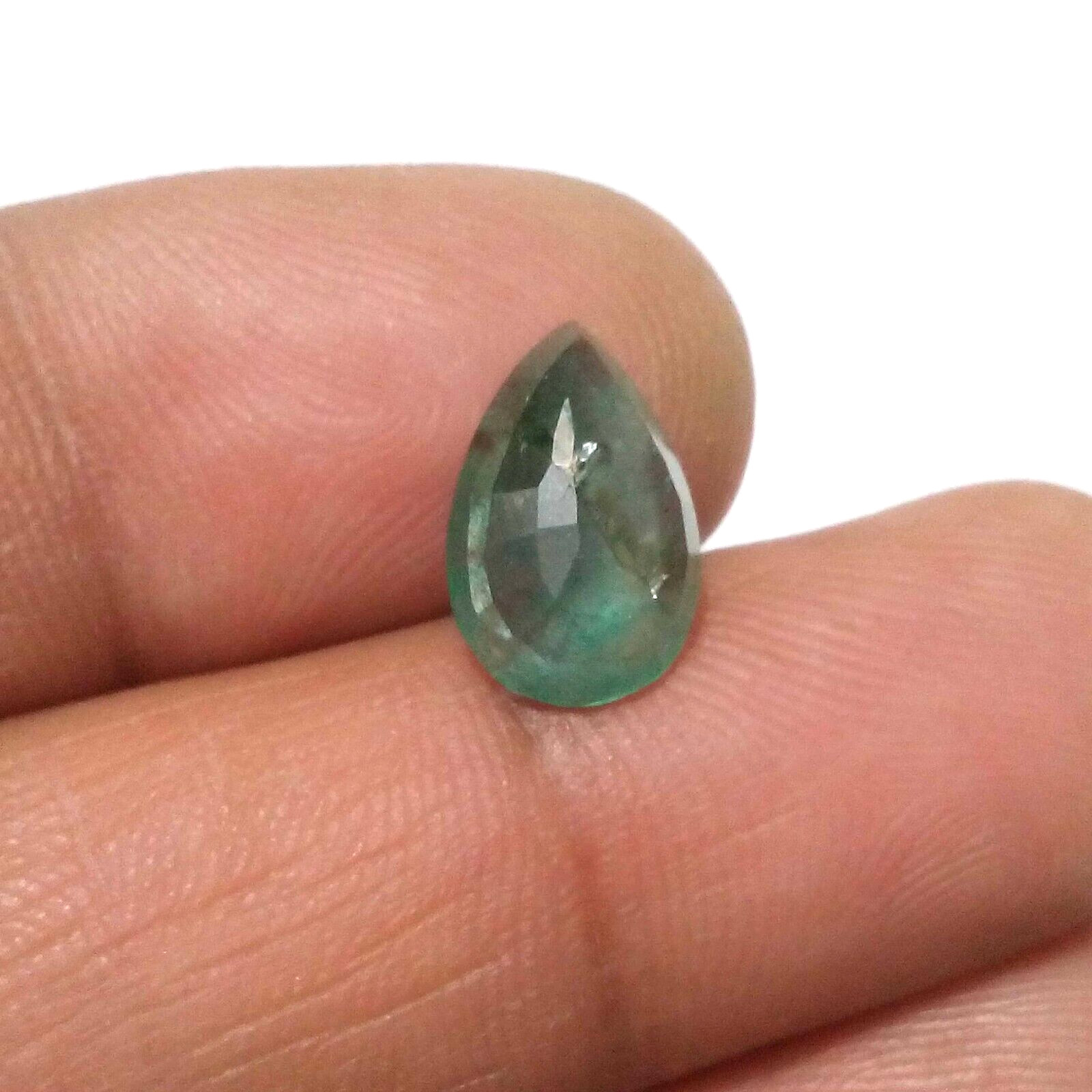 3.40 Crt Top Green Zambian Emerald Pear Shape Faceted Loose Gemstone For Jewelry