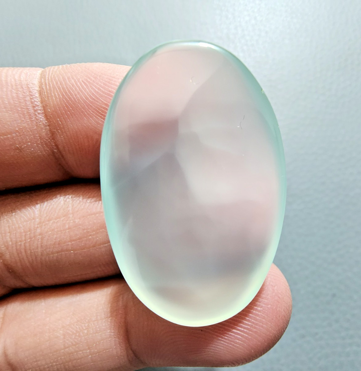 Natural 52 Carat Chalcedony Oval Shape Cabochon Loose Gemstone Large Milky
