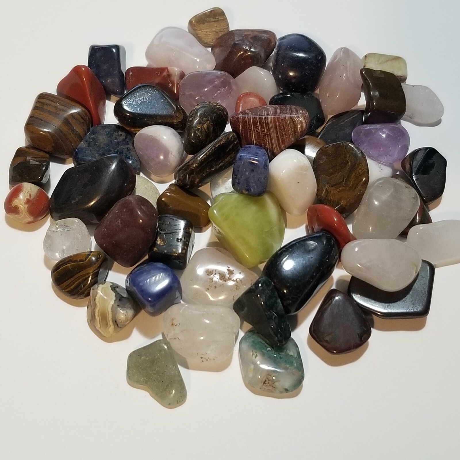 30-50 colorful Mixed Natural Assorted bulk tumbled Gem stone mix 1/4lb