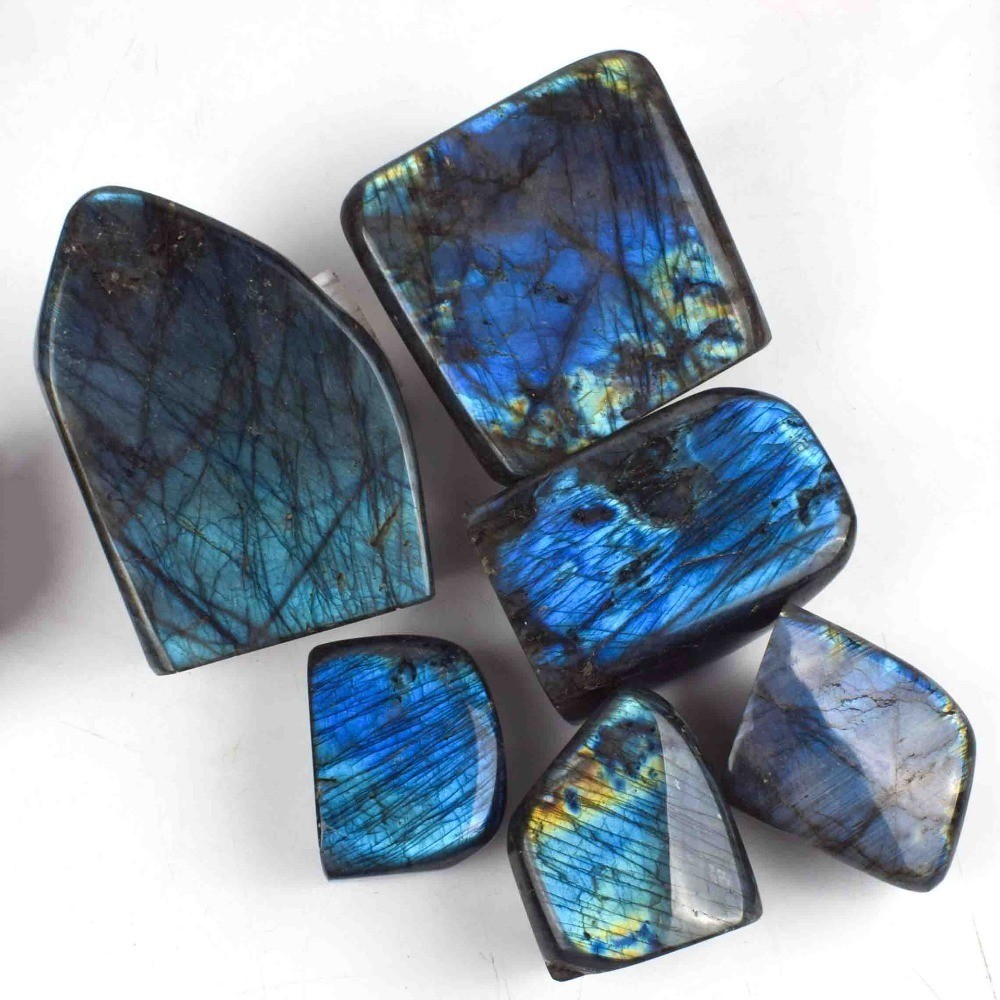 Natural Flash Labradorite Free Form Standing Stone Healing Crystal Home Ornament