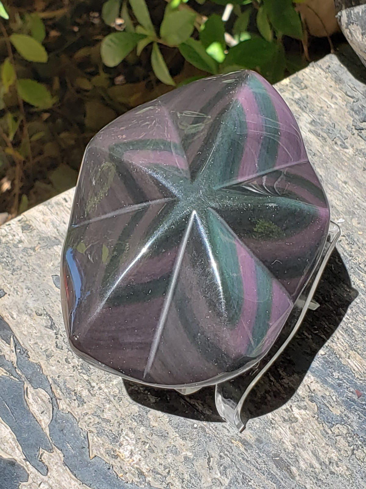 4.5″ Rainbow Obsidian Crystal Puffy Star Free Form, 518g or 1.1 lb