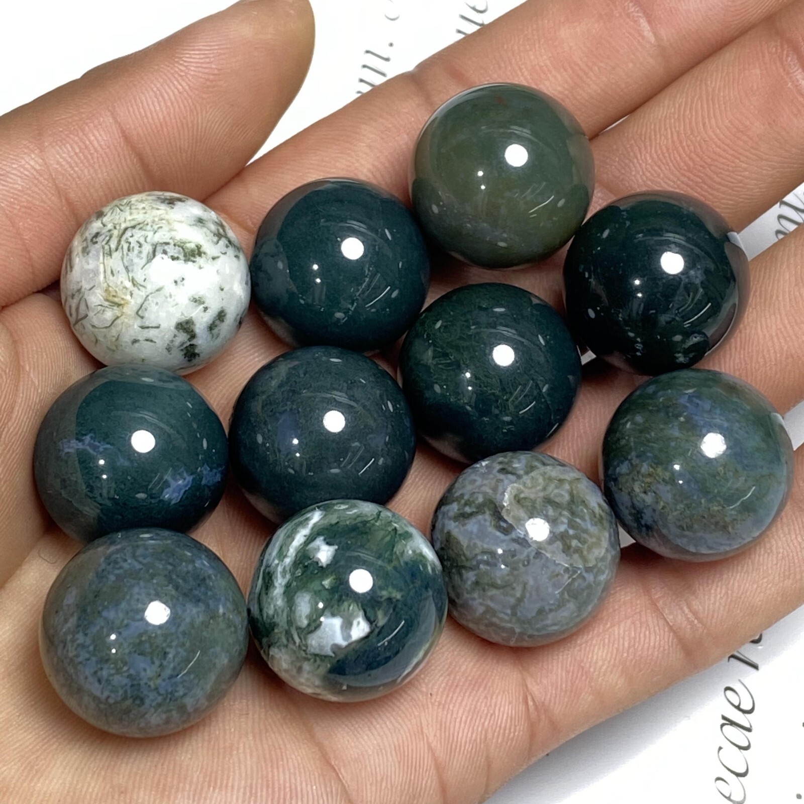 5pc Wholesale Natural Aquatic agate Ball Quartz Crystal Sphere Healing 20mm+