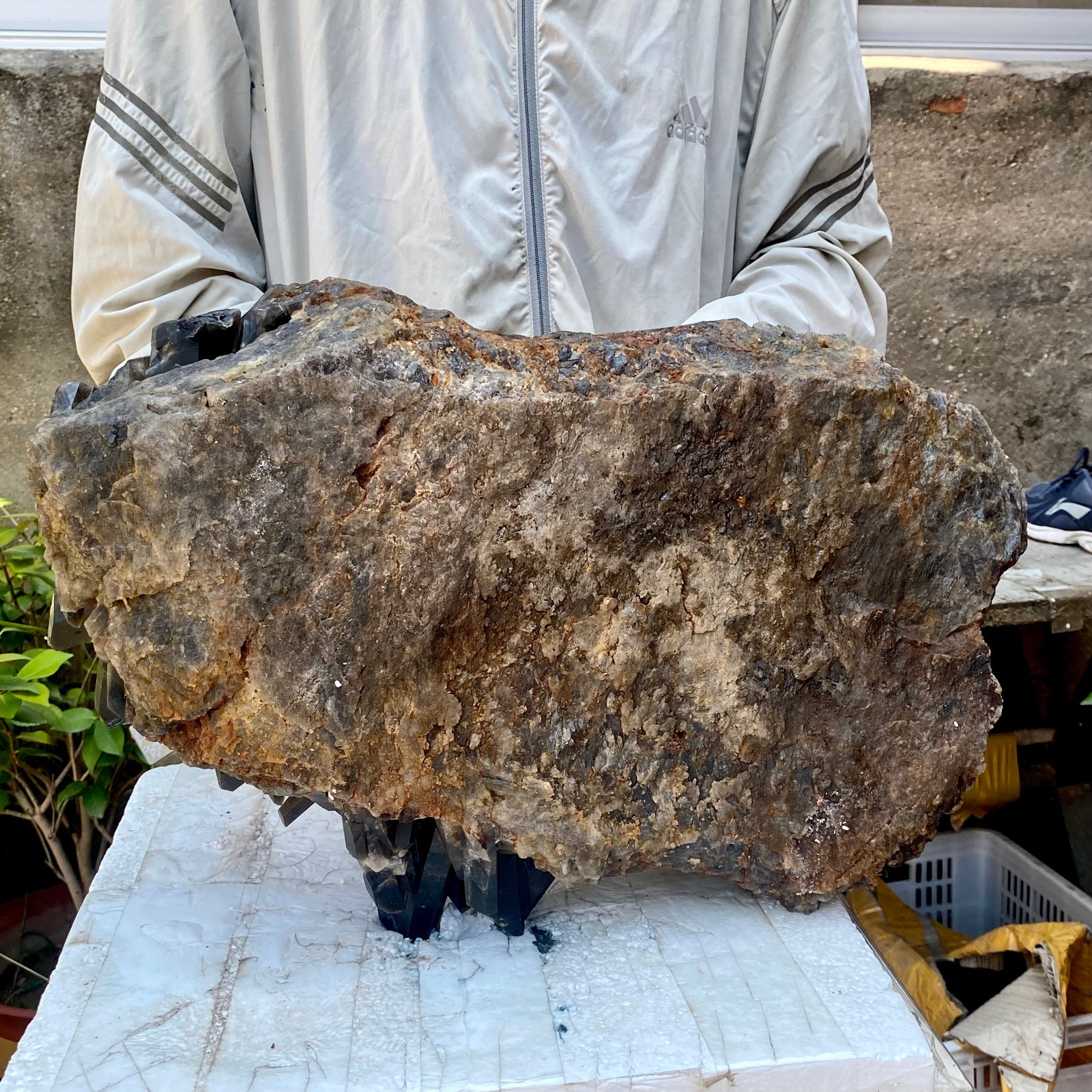 57LB Tea black Crystal quartz Cluster Mineral Specimen Healing reiki