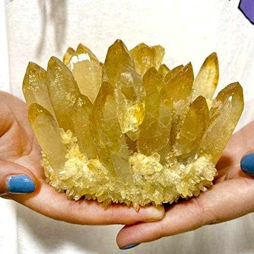 250g+ Natural Raw Citrine Point Phantom Geode Cluster Mineral Specimen Ornaments