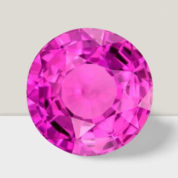 Pink Sapphire Round Cut Gemstone 3.50 Cts – 10 mm Vivid Loose Gem