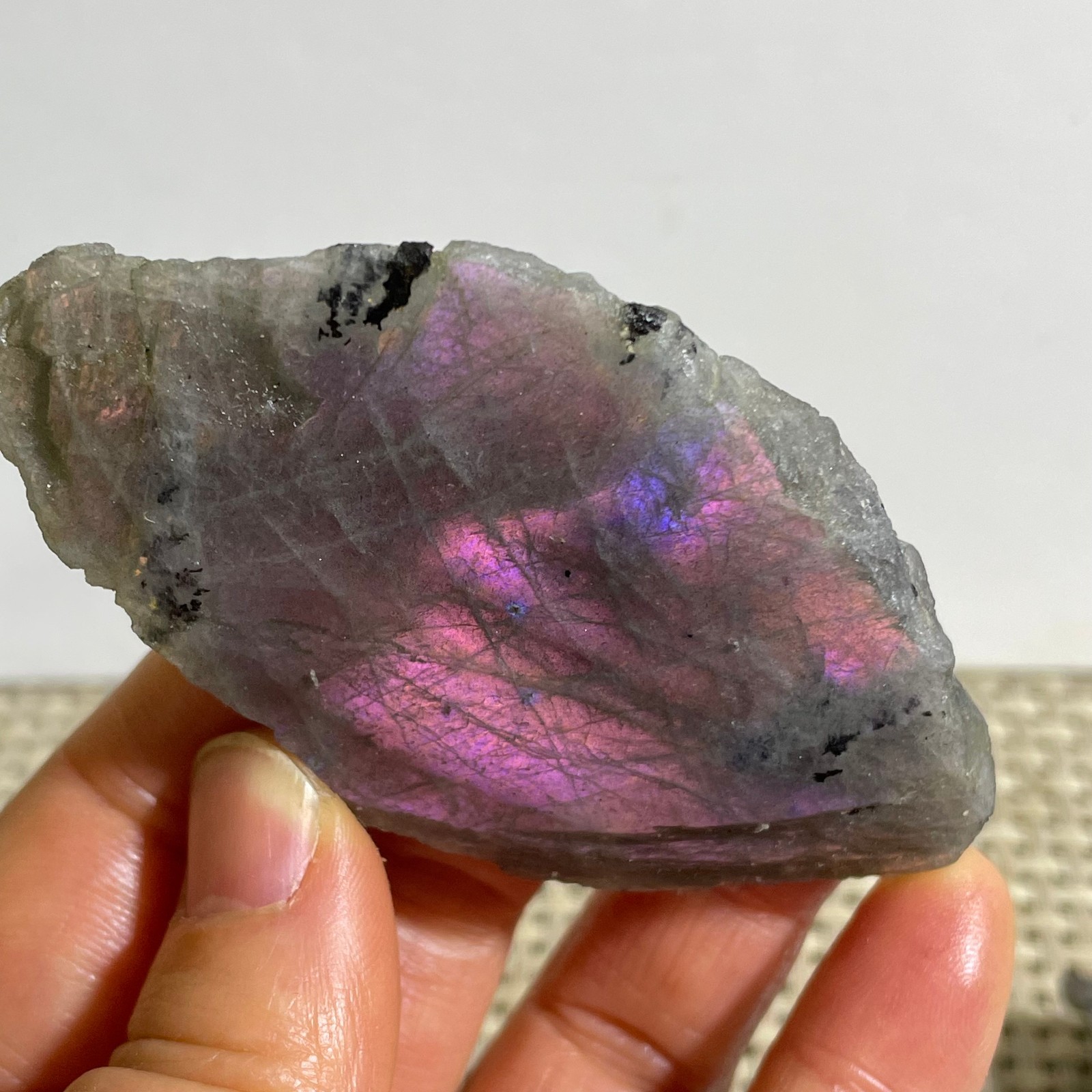Rare Flashy Labradorite Slab Crystal Rough Gemstone Raw Labradorite Rough 45g