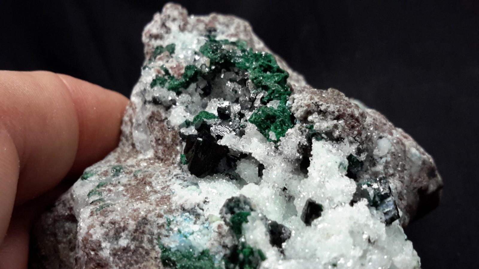 2.5″ MALACHITE with QUARTZ from the Democratic Republic of Congo