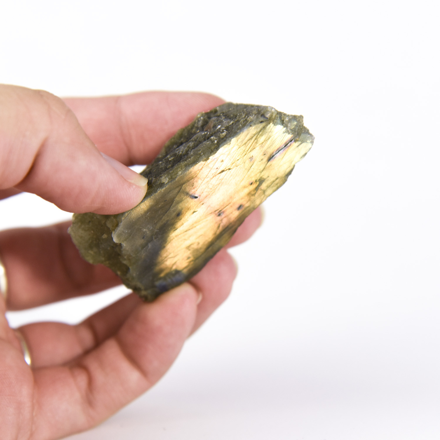 Natural Rough Labradorite feldspar Crystal Specimen 1 polished side 0008