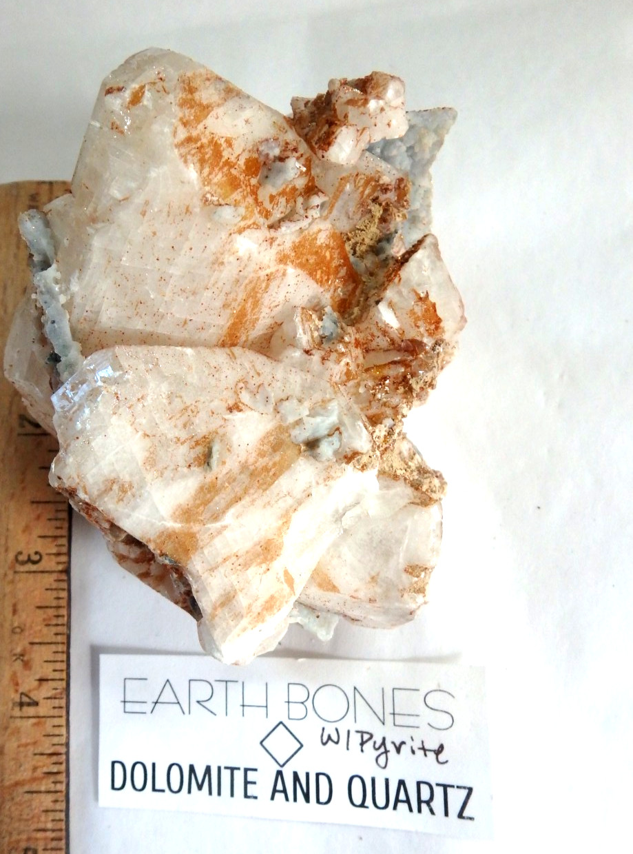 Crystal 🤎 Dolomite & Quartz with Pyrite $36 🤎 340.3 grams