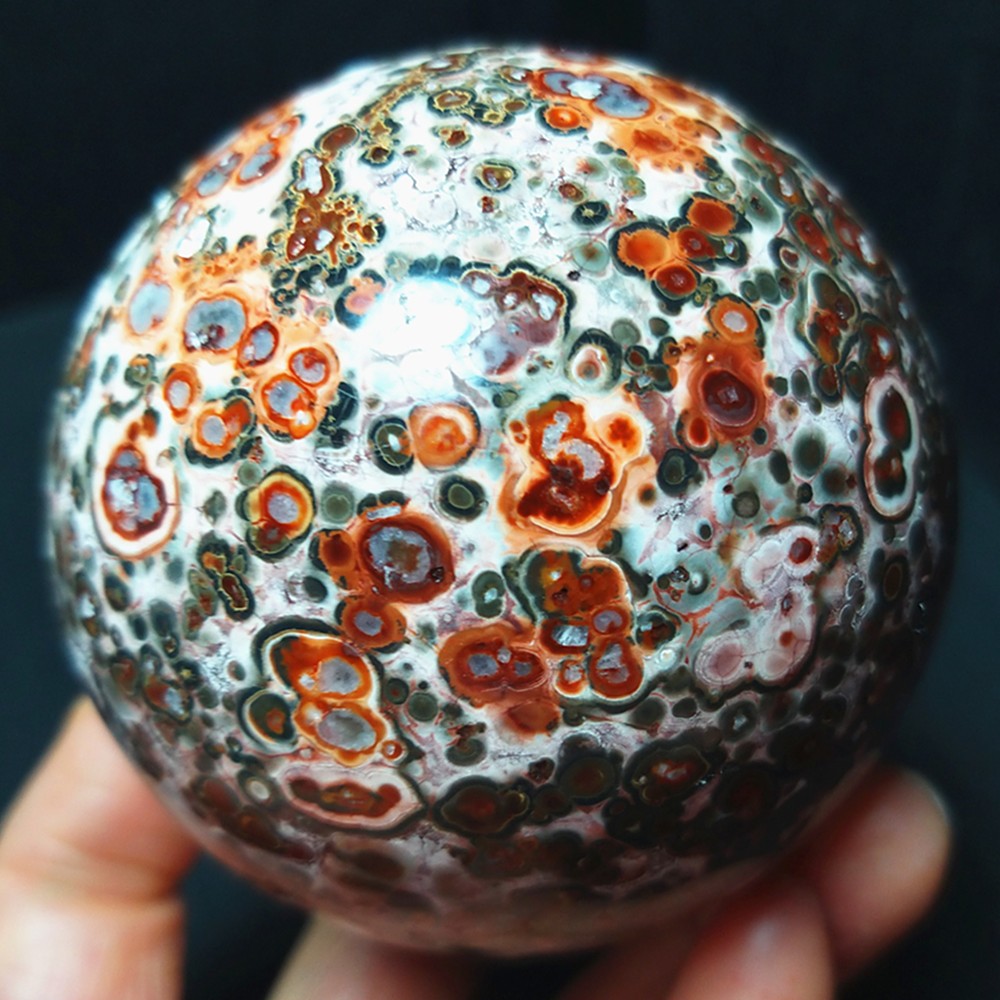 RARE 386g Natural Polished Colorful Agate Stone Ball Healing Madagascar A4886