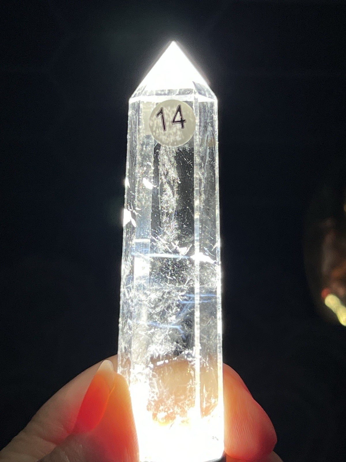 Natural Blue needle Clear Quartz HQ Points Free Ship & Gift