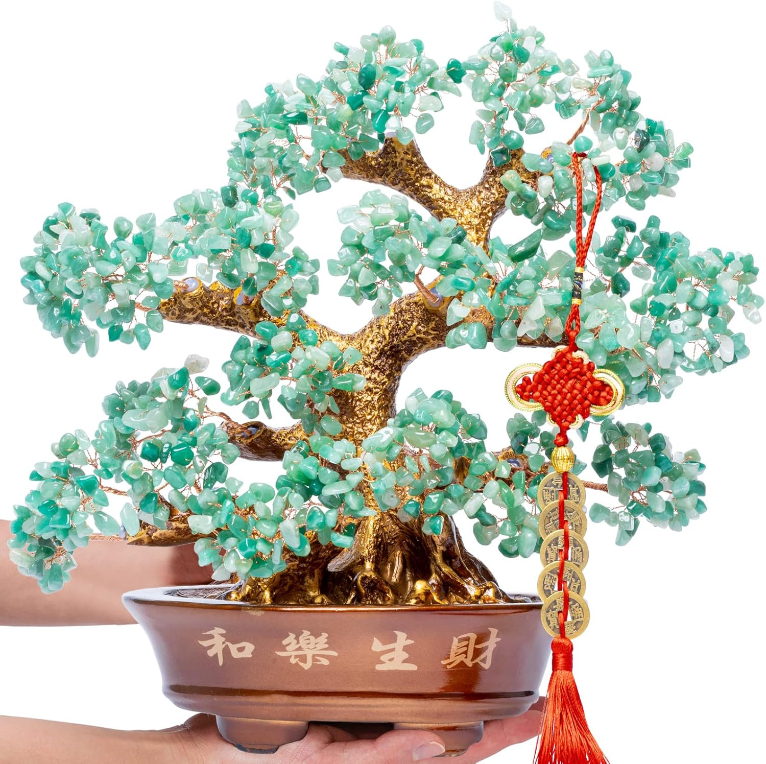 Natural Aventurine (1,251 Gemstone Count) Chakra Crystal Tree with Healing Prope