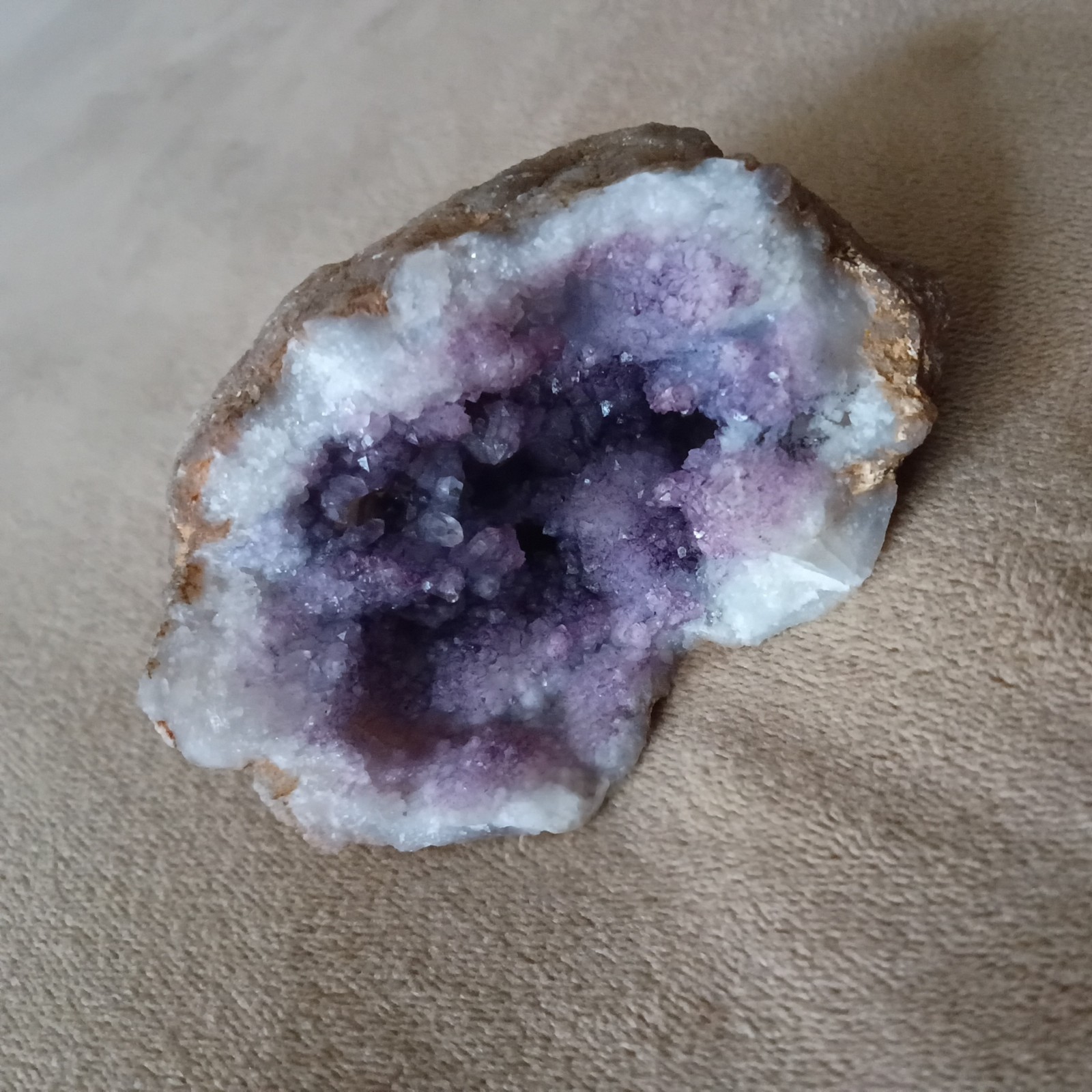 Amethyst Crystal Geode Slice Natural Purple Quartz Mineral Specimen Display