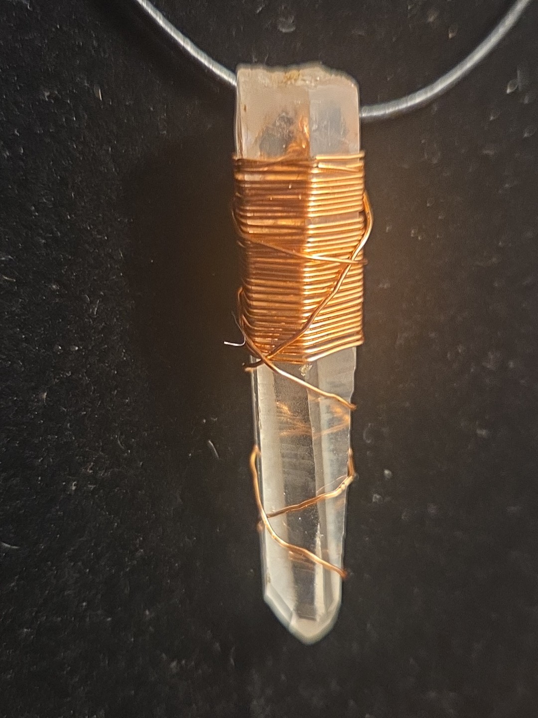 Quartz Point Wrapped In Copper Wire Necklace!