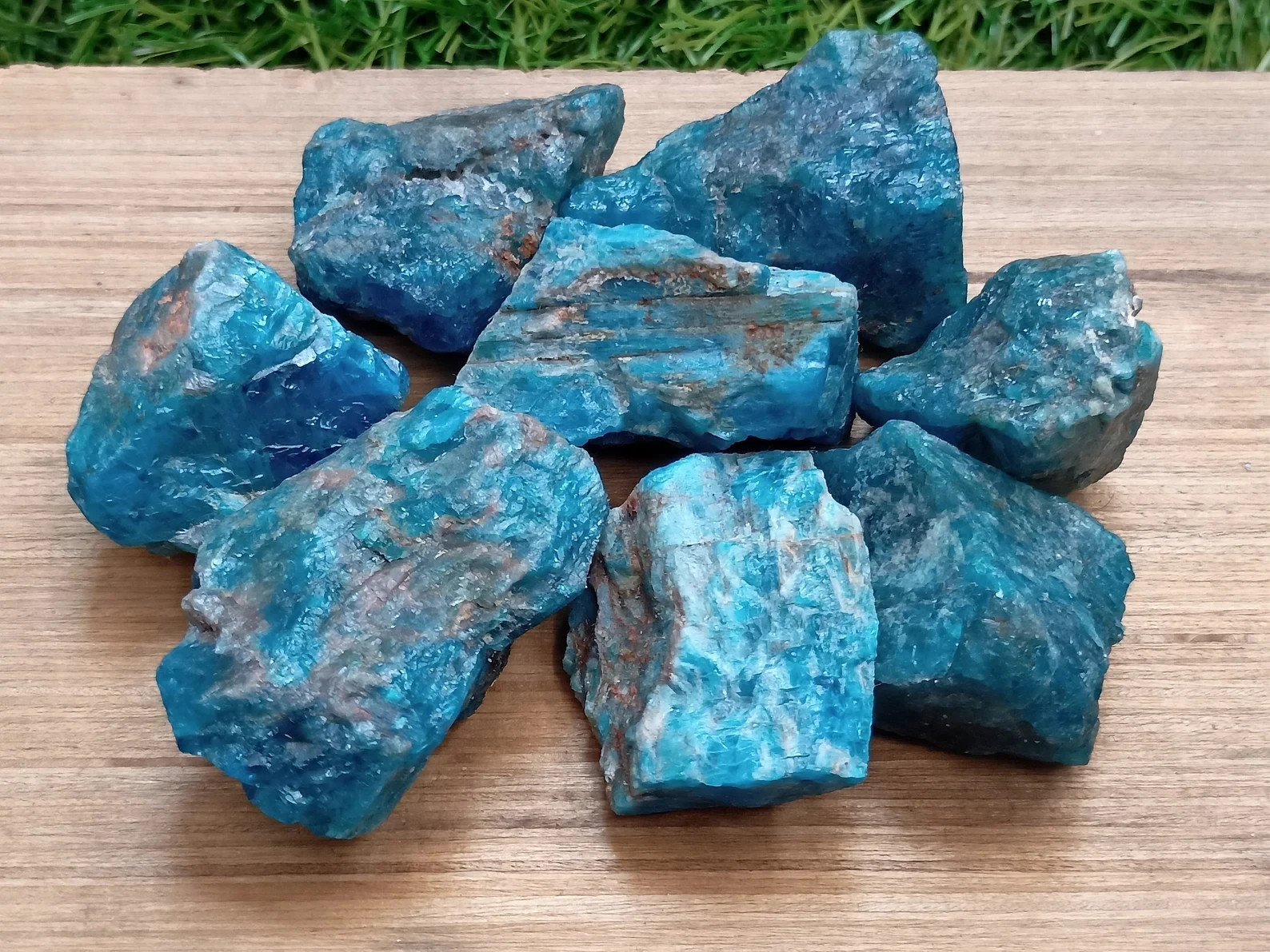 3PCS Raw Blue Apatite Stones Rough Rocks Healing Crystal Creativity Gemstones