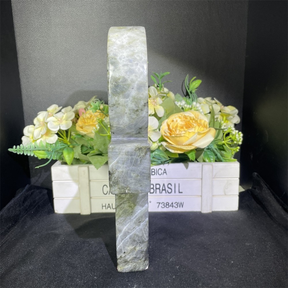 3.6LB 10″ Natural Flash Labradorite Anka Carving Crystal Heal Carved Decor Gift
