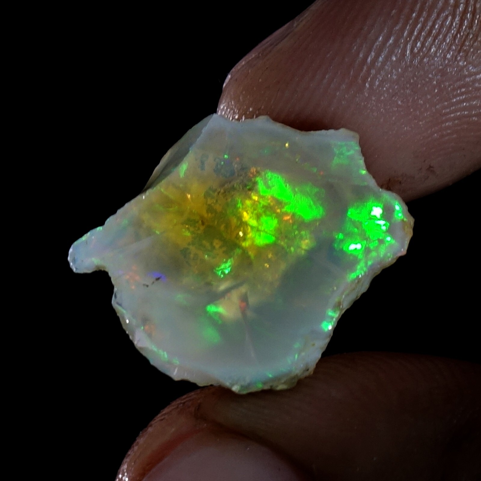 Natural Flashing Ethiopian Opal Rough Specimen Multi-colored 12.00 Cts. Gemstone