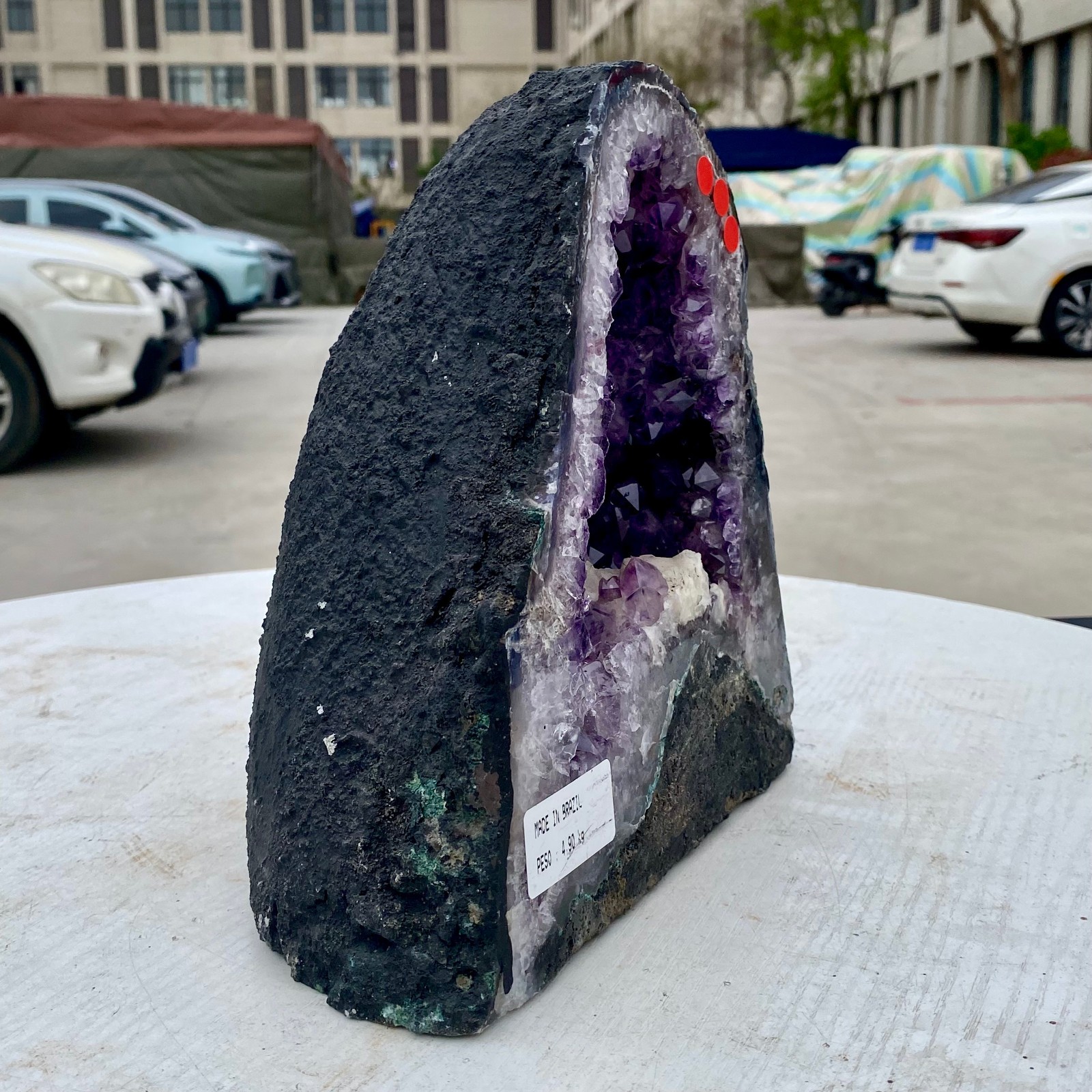 10LB Natural Amethyst Geode Quartz Crystal Cluster Cathedral Energy healing
