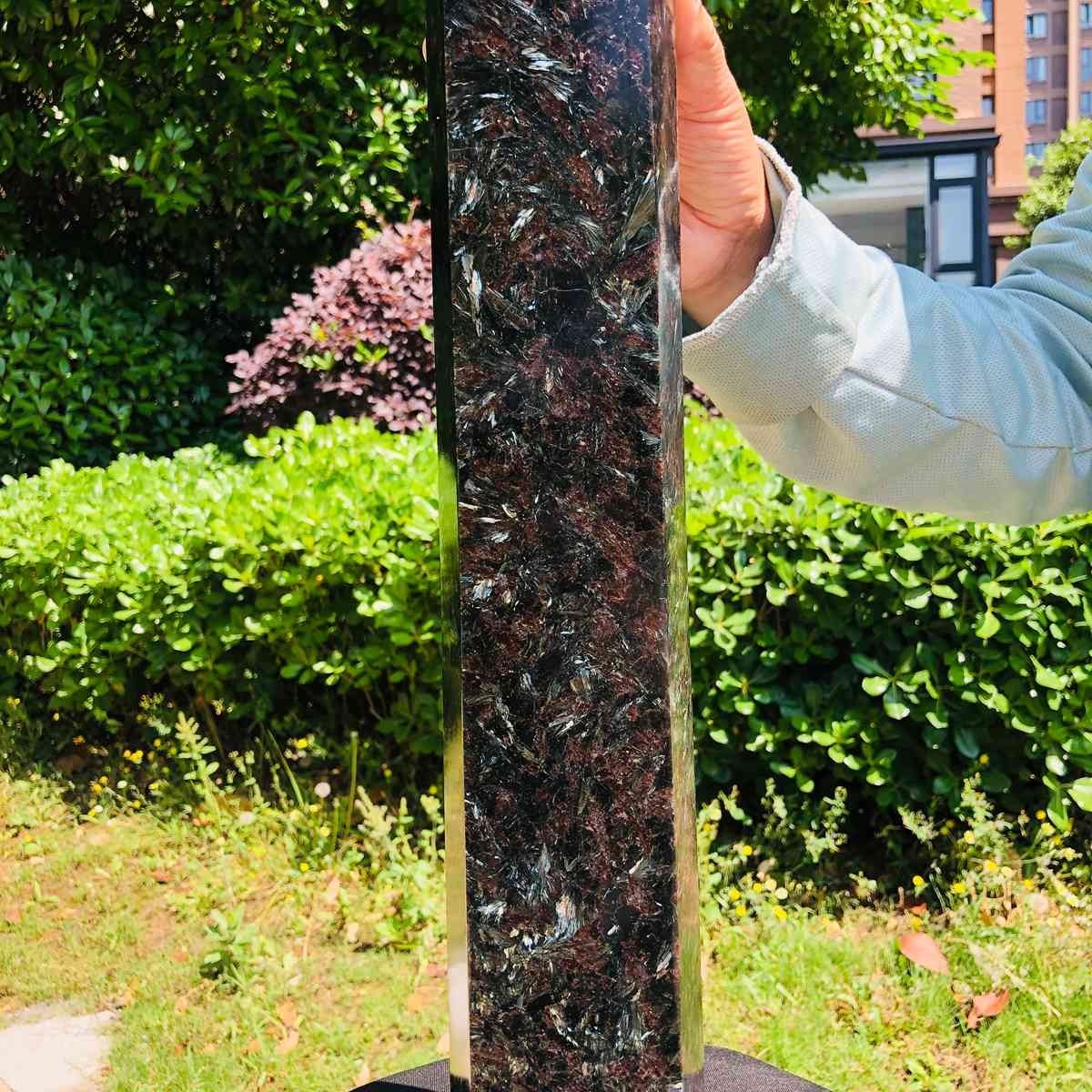 16.98LB Natural Fireworks Stone Obelisk Quartz Tower Crystal Wand Point Healing