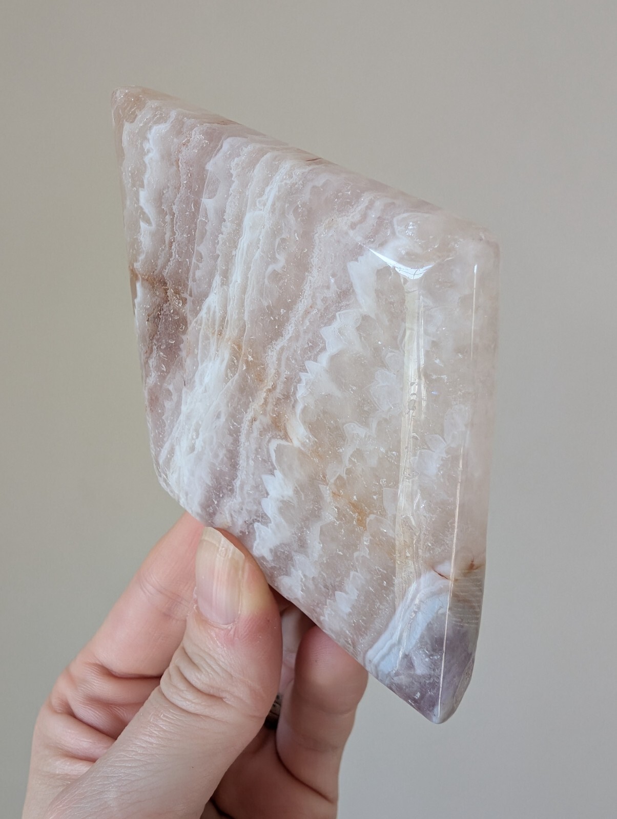 Amethyst Agate Carving Diamond Rhombus Crystal Gemstone Mineral Pretty Reiki