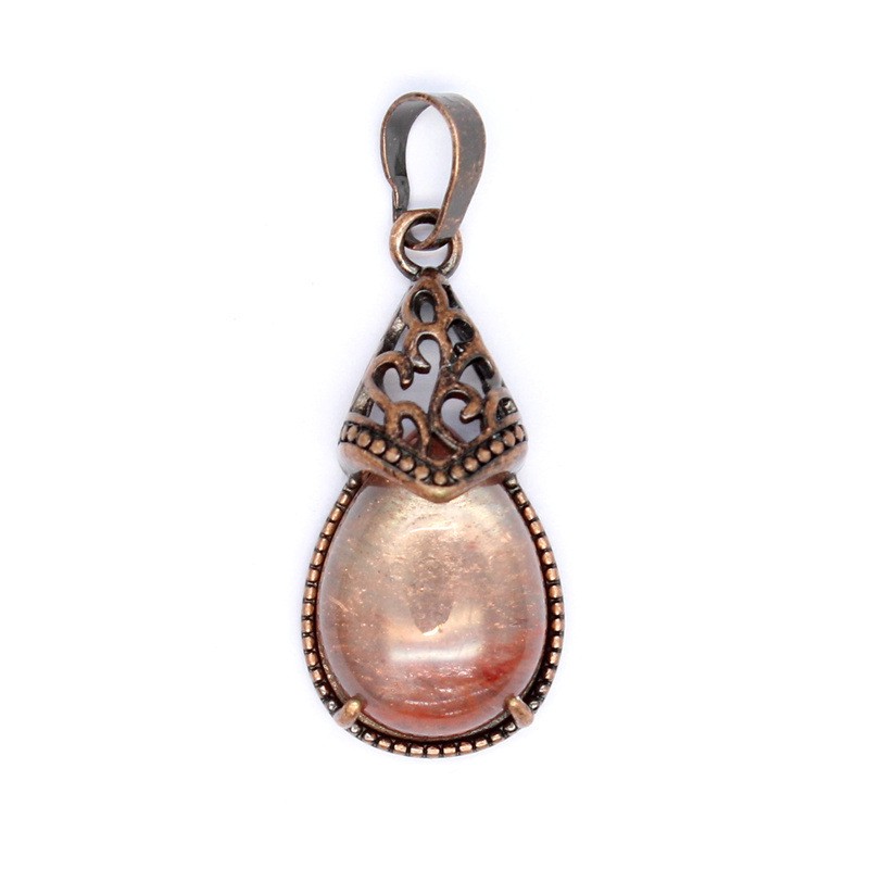 3-5PCS Natural Stone Personalized Retro Crystal Blue Agate Water Drop Pendant