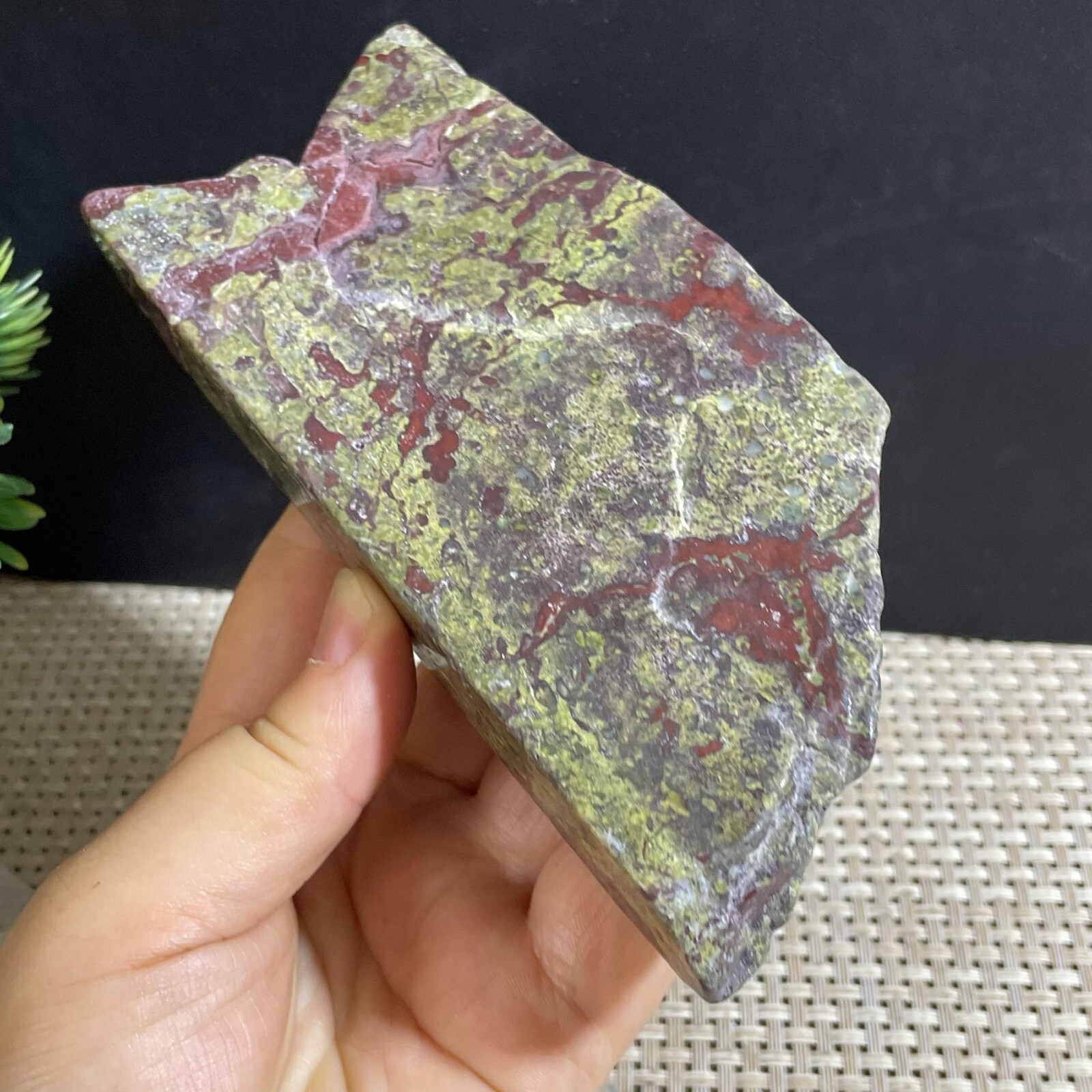 501g Raw dragon blood stone Jasper Rough polished Crystal gemstone slab
