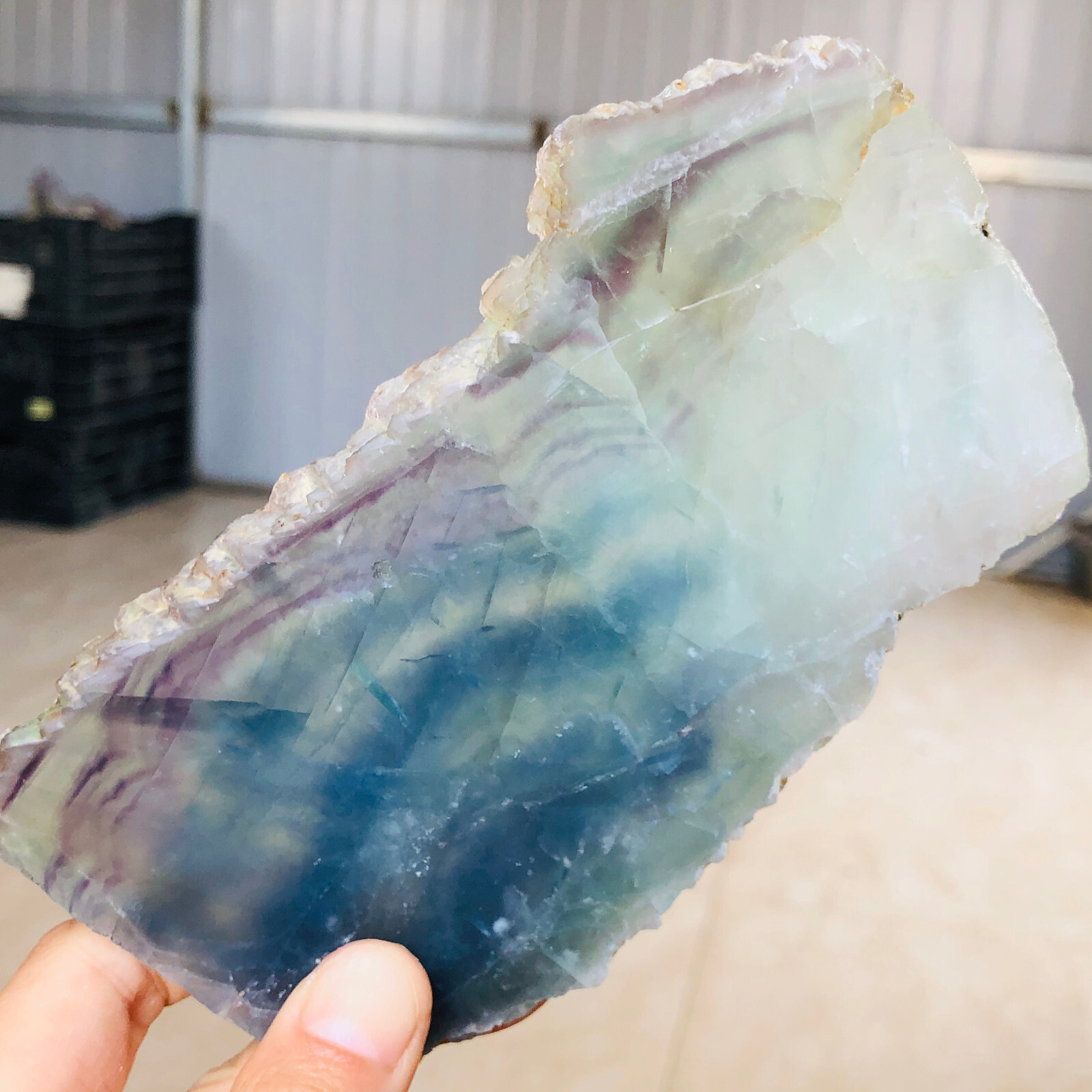 339g Natural colorful rainbow fluorite sections Mineral specimens Ornament S362